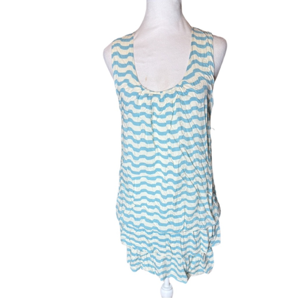 ☀️ 213 by Michelle Kim Pleated Ruffle Bubble Hem Dress - Size Small